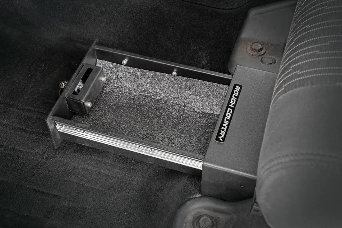 Rough Country Storage Box | Under Seat | Jeep Wrangler JK (07-10)/Wrangler Unlimited (07-18) 99035 - Installation View