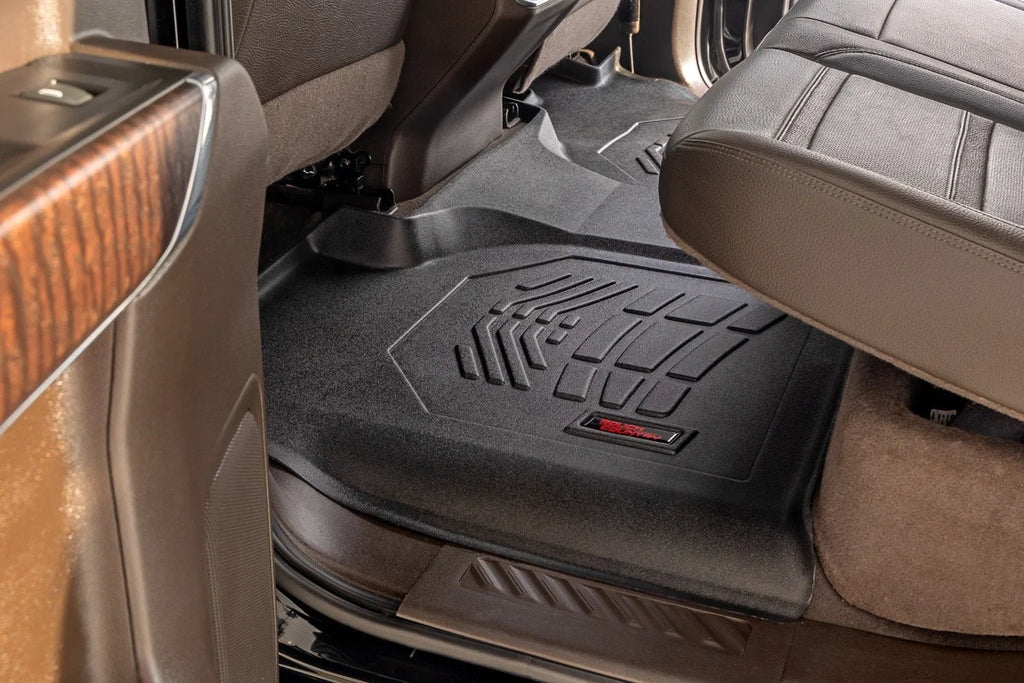 Rough Country Sure-Fit Floor Mats | FR & RR | FR Over Hump | Crew | Chevy/GMC 1500/2500HD/3500HD (19-26) - Additional View 5
