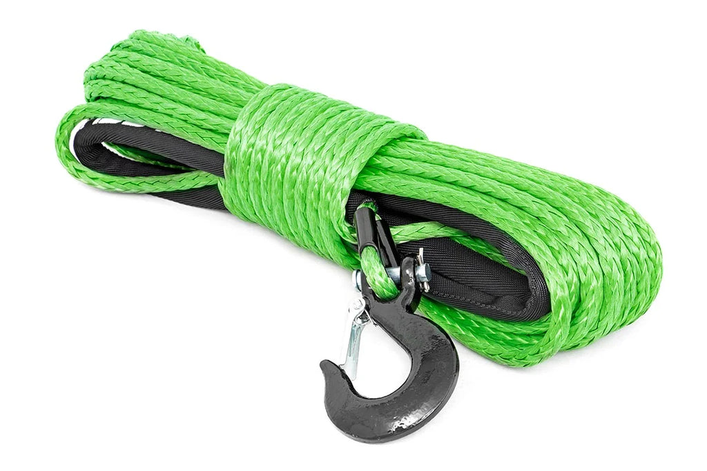 Rough Country Synthetic Rope | 3/8 Inch | 85 Ft | Lime Green RS113