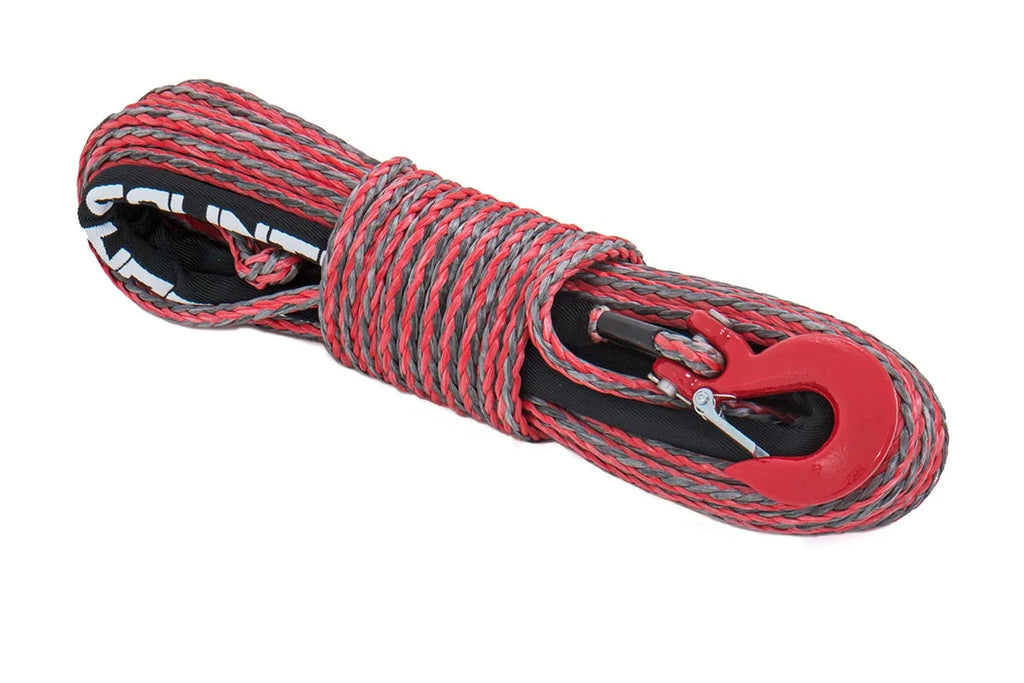 Rough Country Synthetic Rope | 3/8 Inch | 85 Ft | Red/Gray RS116 - Main Product View