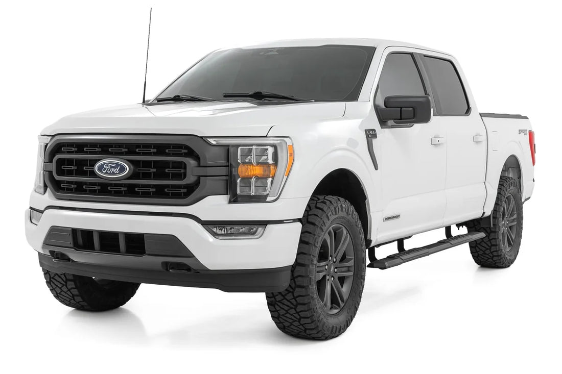 Rough Country TR2 Running Boards | Ford F-150/Lightning/F-250/F-350/Raptor  (2015-2026) 45000 - Side View