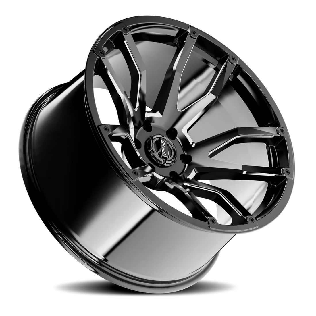 Rough Country Torque Impact | Gloss Black w/Milled Accents | 20x9 | 6x5.5 | -12mm TW403C-20908333-12 - Side View