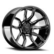 Load image into Gallery viewer, Rough Country Torque Impact | Gloss Black w/Milled Accents | 20x9 | 6x5.5 | -12mm TW403C-20908333-12 - Back View