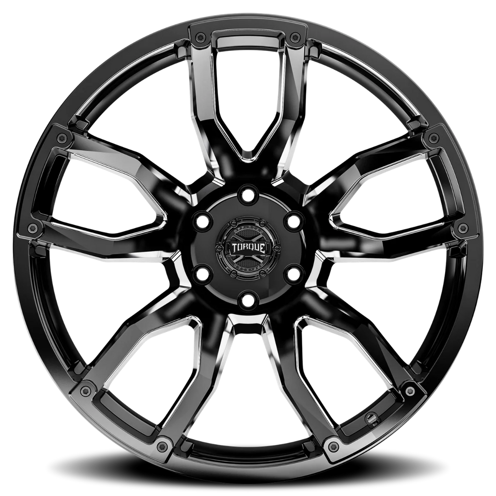 Rough Country Torque Impact | Gloss Black w/Milled Accents | 20x9 | 6x5.5 | -12mm TW403C-20908333-12 - Installation View
