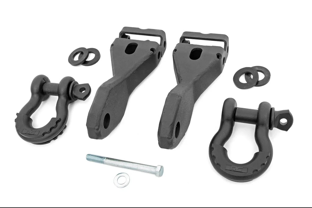 Rough Country Tow Hook Brackets | D-Ring Combo | Chevy Silverado 1500 2WD/4WD (2014-2018 & Classic) RS170 - Mounting View