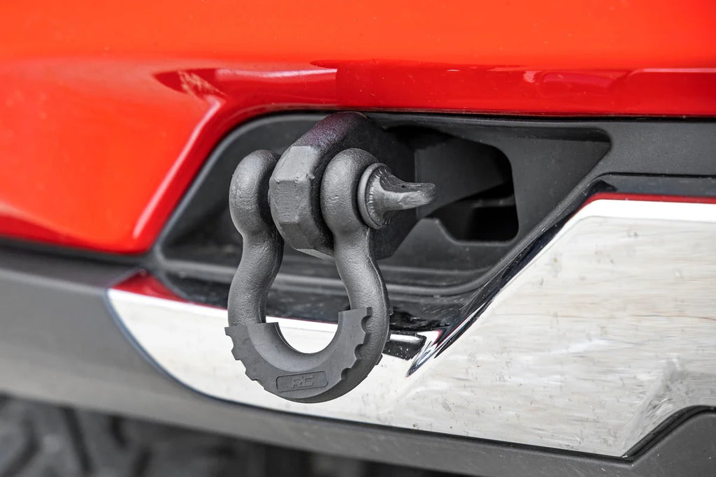 Rough Country Tow Hook Brackets | D-Ring Combo | Chevy Silverado 1500 2WD/4WD (2014-2018 & Classic) RS170 - Side View