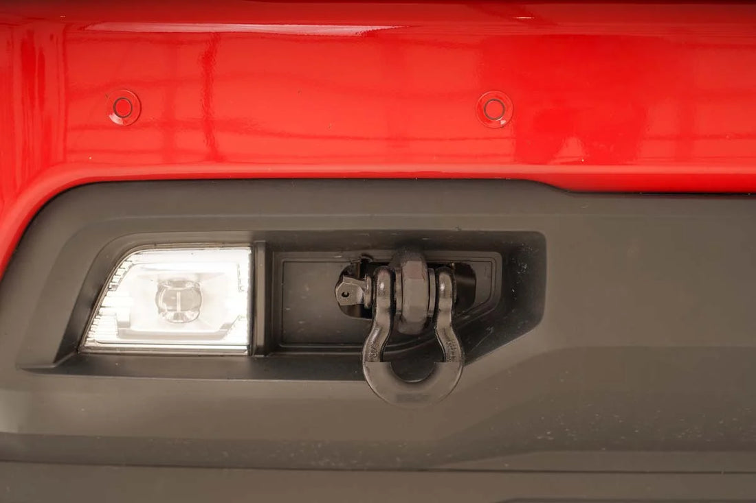 Rough Country Tow Hook Brackets | D-Ring Combo | Chevy Silverado 1500 2WD/4WD (2019-2024) RS155 - Back View