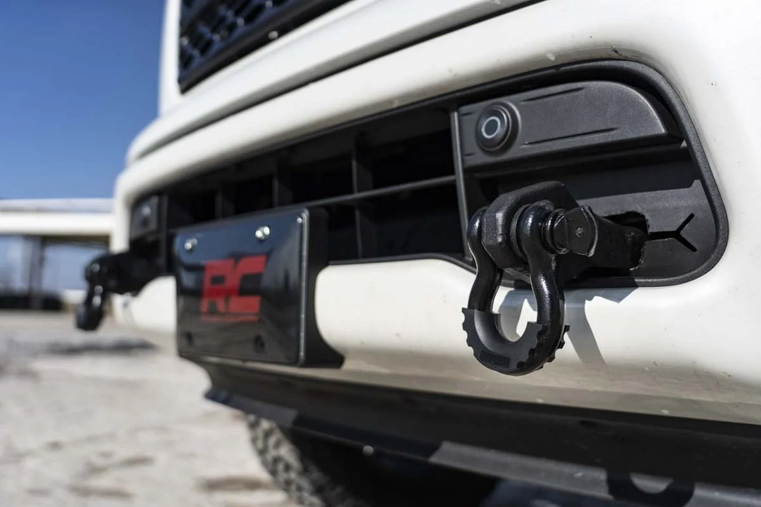 Rough Country Tow Hook Brackets | D-Ring Combo | Nissan Titan 2WD/4WD (2017-2024) RS160 - Side View