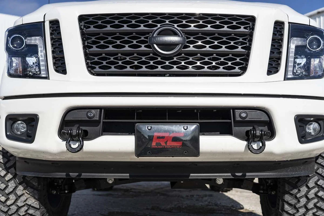 Rough Country Tow Hook Brackets | D-Ring Combo | Nissan Titan 2WD/4WD (2017-2024) RS160 - Back View