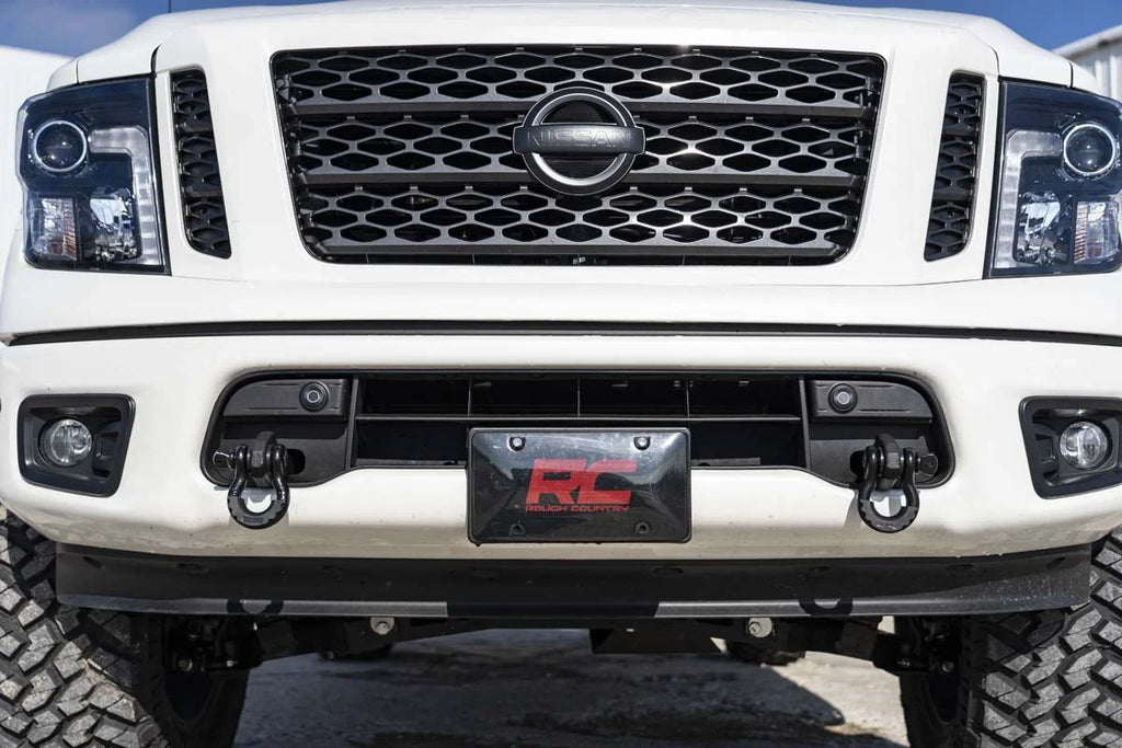 Rough Country Tow Hook Brackets | D-Ring Combo | Nissan Titan 2WD/4WD (2017-2024) RS160 - Back View