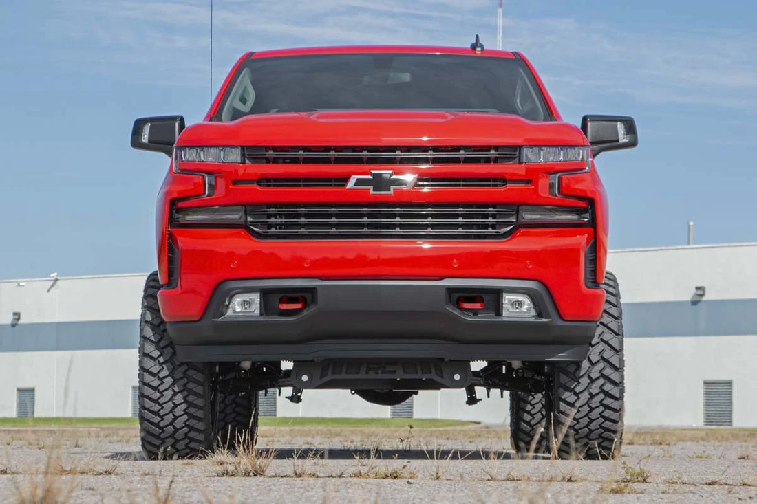Rough Country Tow Hooks | Forged | Red | Chevy Silverado 1500 2WD/4WD (2019-2024) RS132 - Back View
