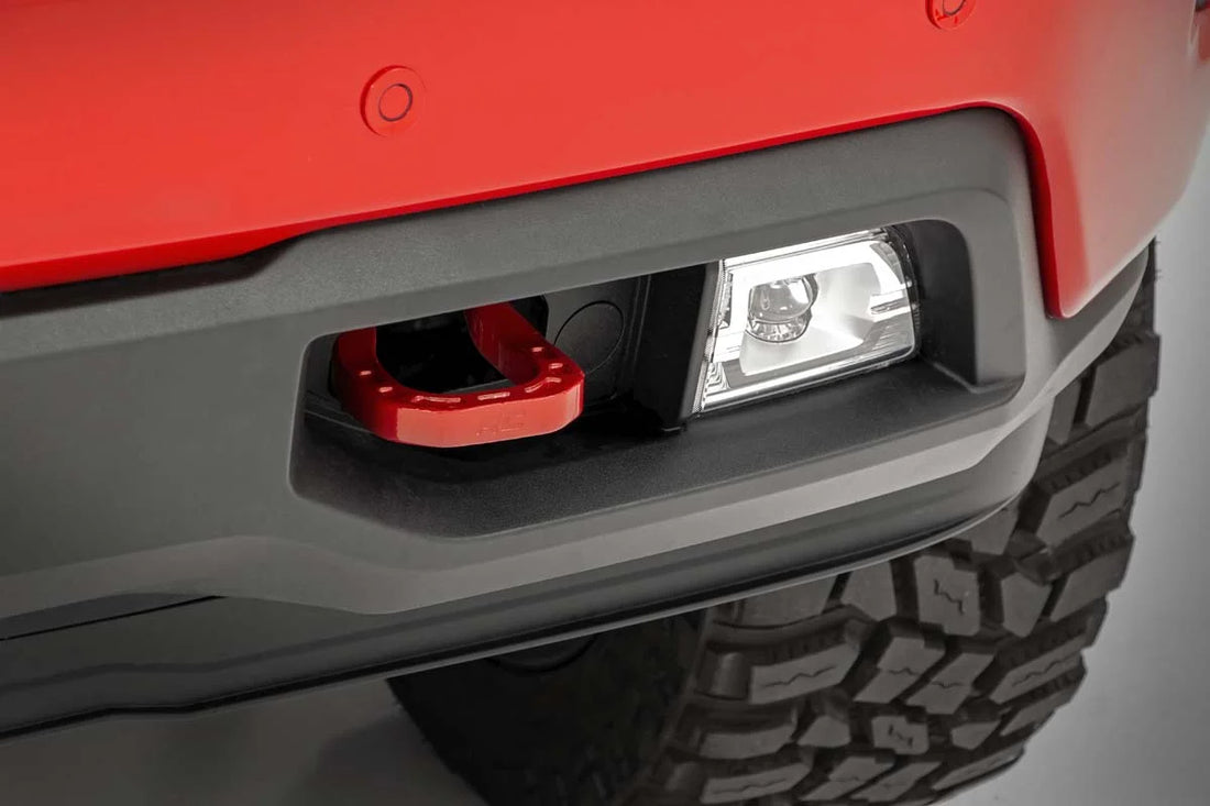 Rough Country Tow Hooks | Forged | Red | Chevy Silverado 1500 2WD/4WD (2019-2024) RS132 - Additional View 5