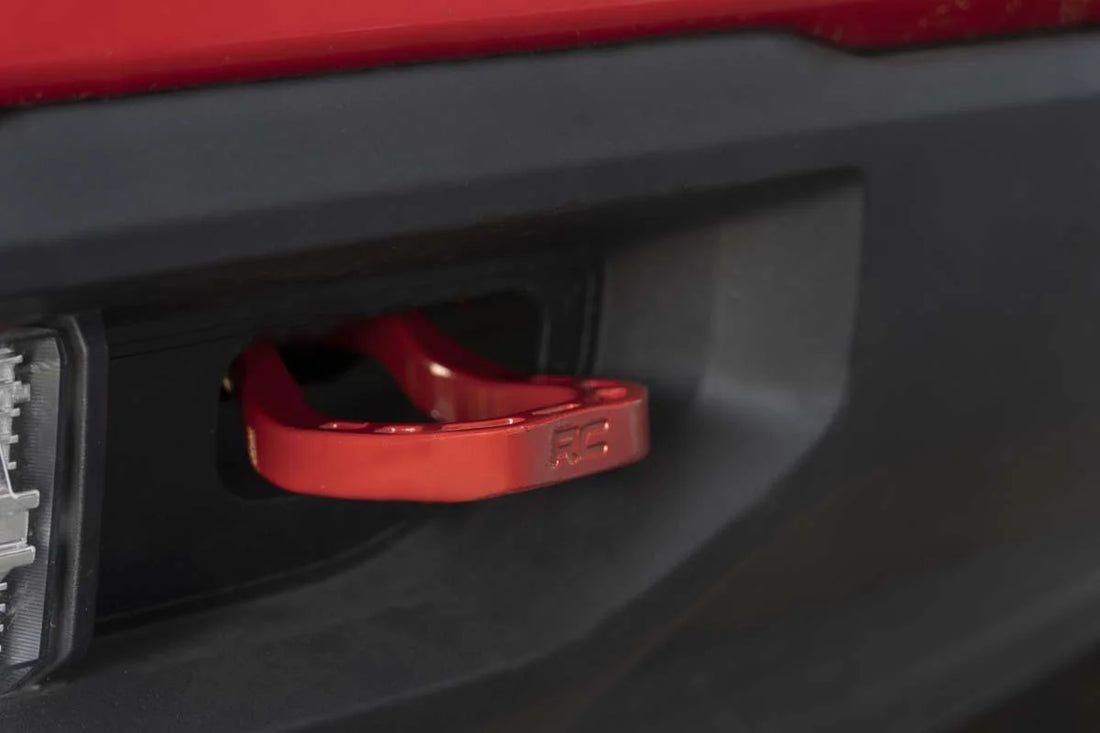 Rough Country Tow Hooks | Forged | Red | Chevy Silverado 1500 2WD/4WD (2019-2024) RS132 - Additional View 6