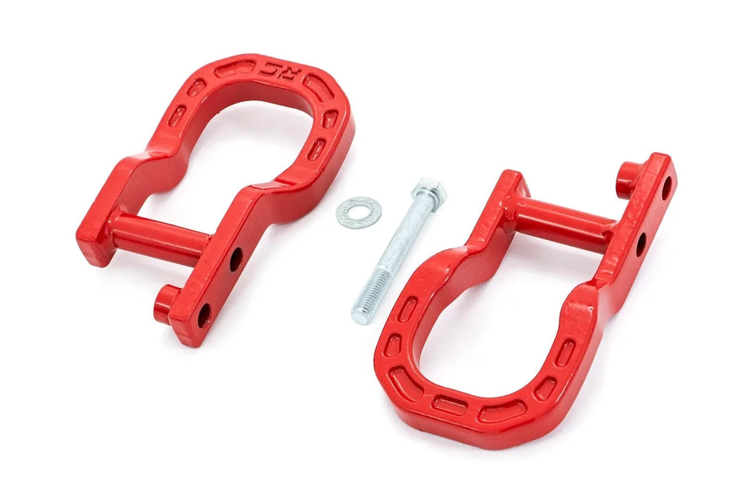 Rough Country Tow Hooks | Forged | Red | Chevy Silverado 1500 2WD/4WD (2014-2018 & Classic) RS134 - Side View