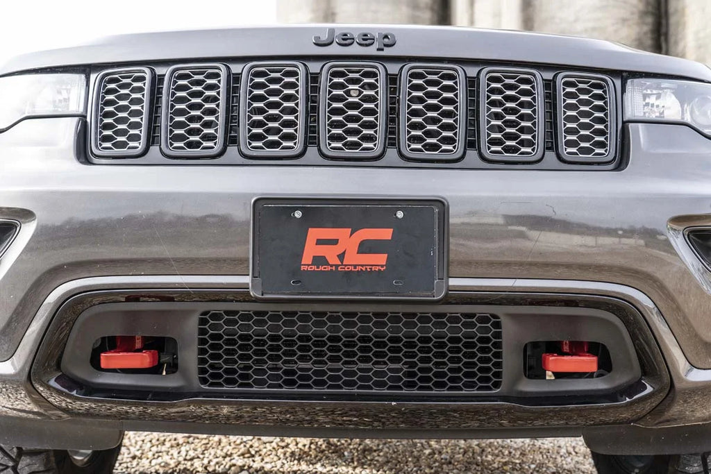 Rough Country Tow Hooks | Forged | Red | Jeep Grand Cherokee 2WD/4WD (2015-2022) RS133 - Side View