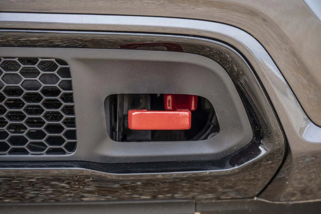 Rough Country Tow Hooks | Forged | Red | Jeep Grand Cherokee 2WD/4WD (2015-2022) RS133 - Installation View