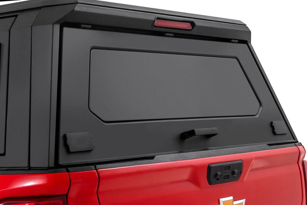 Rough Country Truck Bed Cap | Modular | 5'10" Bed | Chevy/GMC Sierra 1500 (19-26)/Silverado 1500 (19-26) - Installation View