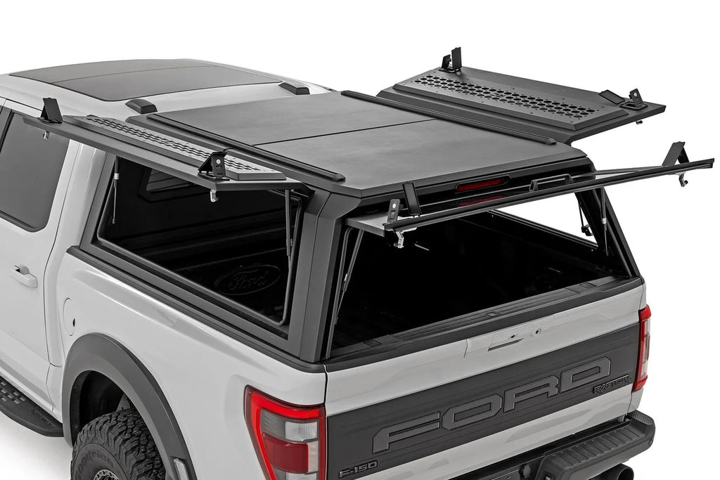 Rough Country Truck Bed Cap | Modular | 5'7" Bed | Ford F-150 2WD/4WD (2021-2025) - Installation View