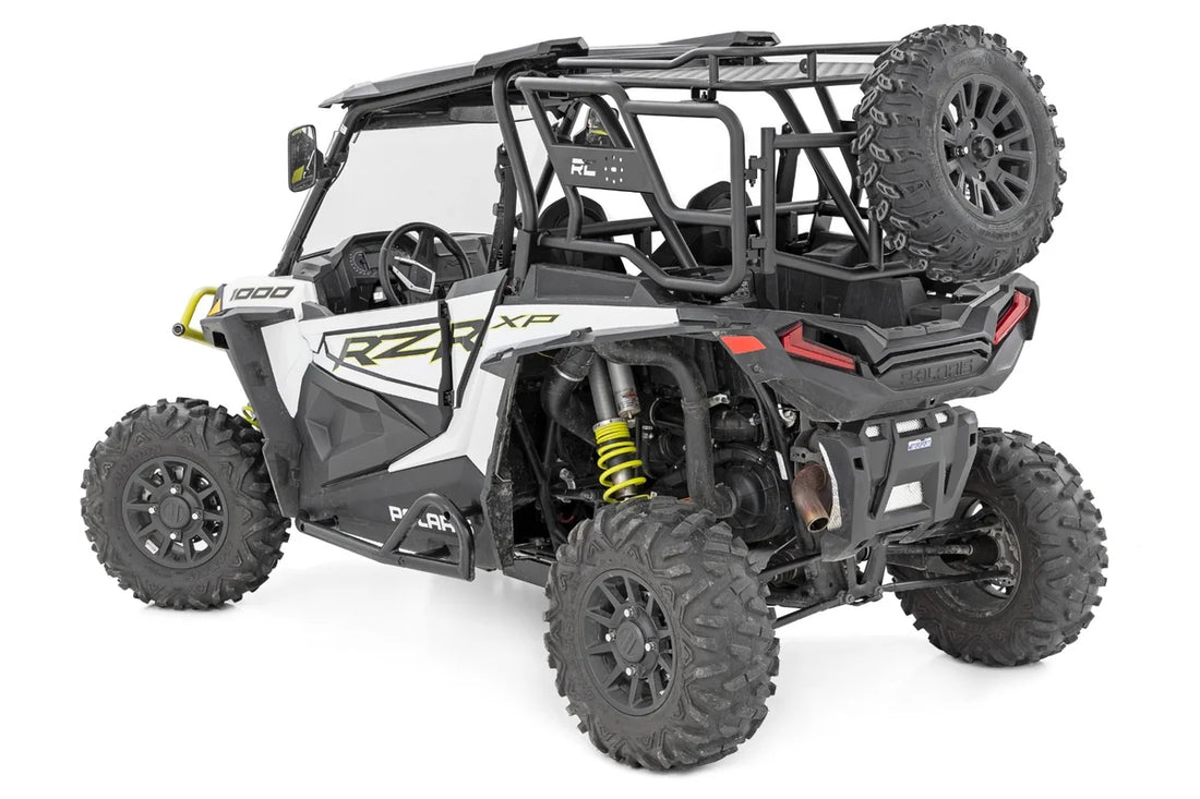 Rough Country Tubular Rear Cargo Rack | Spare Tire Mount | Polaris RZR XP 1000 93141 - Side View