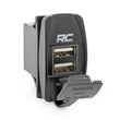Load image into Gallery viewer, Rough Country USB Switch Insert | 2x1 with Logo | Blue Back Light 709USB - Main Product View