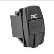 Load image into Gallery viewer, Rough Country USB Switch Insert | 2x1 with Logo | Blue Back Light 709USB - Side View