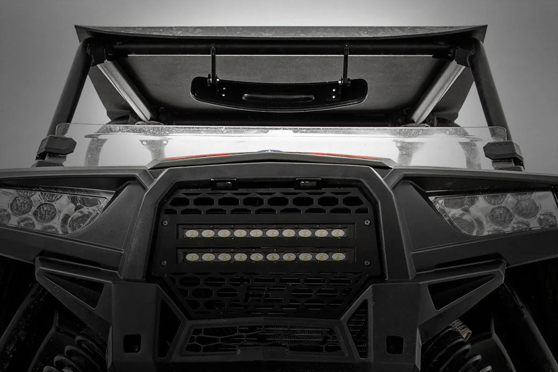 Rough Country UTV Rear View Mirror | Convex | 17" x 3" | 1.75" Mount 99005 - Installation View