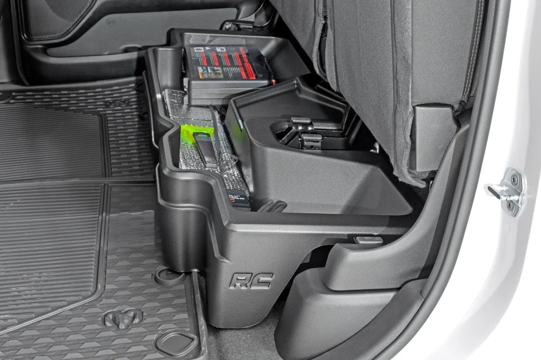 Rough Country Under Seat Storage | Crew Cab | Ram 1500 2WD/4WD (2019-2025) RC09421A - Installation View