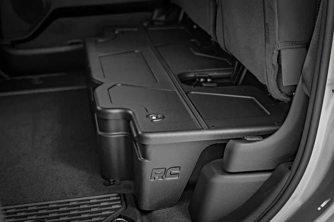 Rough Country Under Seat Storage with Locking Lid | Crew Cab | Ram 1500 2WD/4WD (2019-2026) RC0995 - Side View