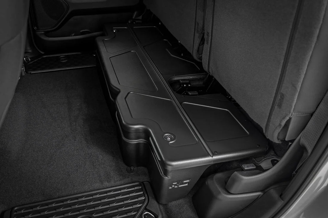 Rough Country Under Seat Storage with Locking Lid | Crew Cab | Ram 1500 2WD/4WD (2019-2026) RC0995 - Back View