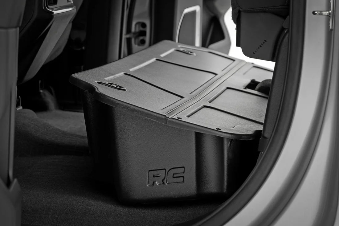 Rough Country Under Seat Storage with Locking Lid | Double Cab | Chevy/GMC 1500/2500HD/3500HD (19-26) RC0994 - Additional ...