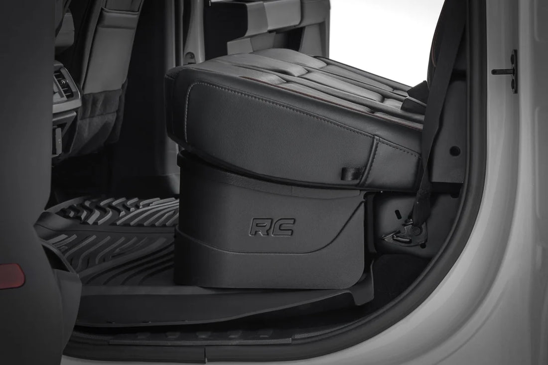 Rough Country Under Seat Storage with Locking Lid | Ford F-150/F-250/F-350/Raptor  (15-26) RC0996 - Side View