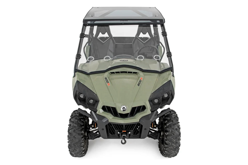 Rough Country Vented Full Windshield | Scratch Resistant | Can-Am Commander 1000 98212030 - Installation View