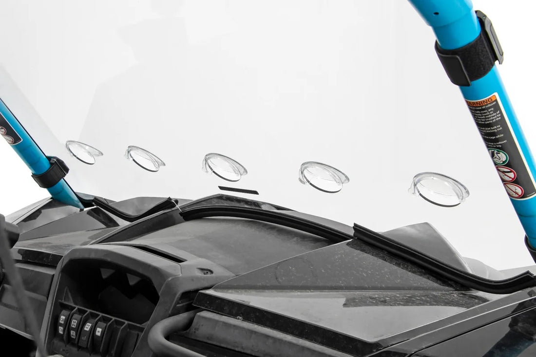 Rough Country Vented Full Windshield | Scratch Resistant | Can-Am Maverick/Maverick Max/Maverick Turbo 98231830 - Side View