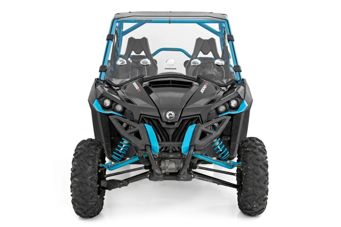 Rough Country Vented Full Windshield | Scratch Resistant | Can-Am Maverick/Maverick Max/Maverick Turbo 98231830 - Addition...