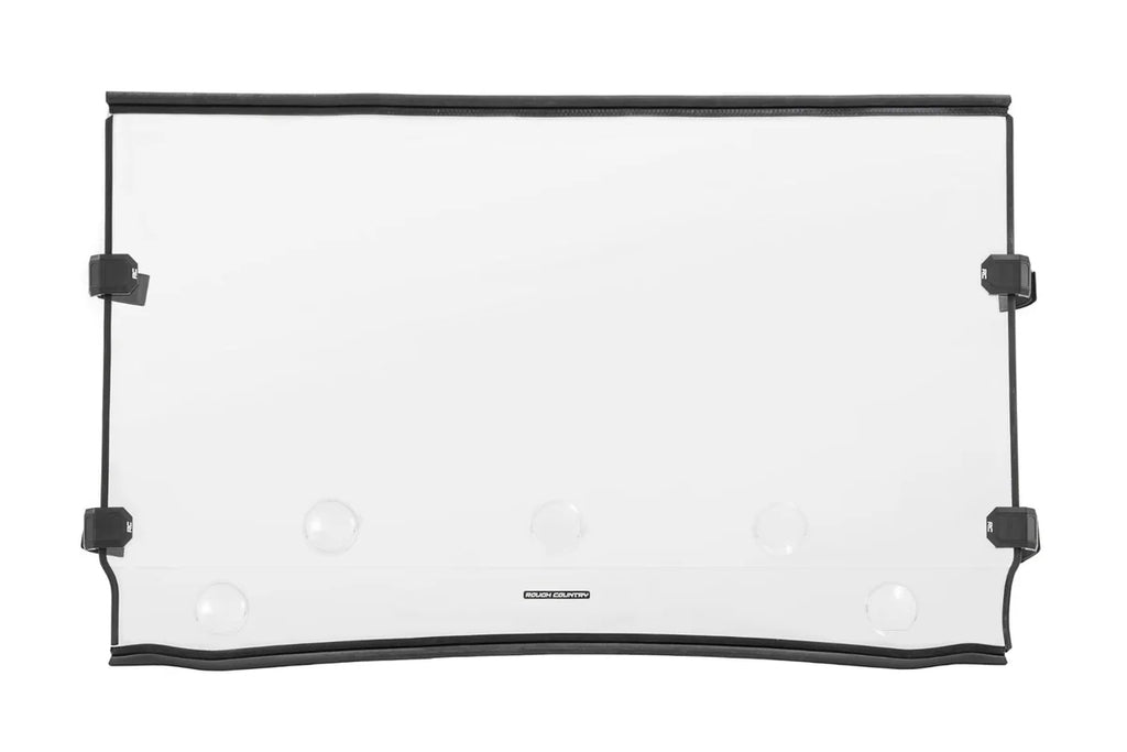 Rough Country Vented Full Windshield | Scratch Resistant | Kawasaki Mule 98215150 - Side View