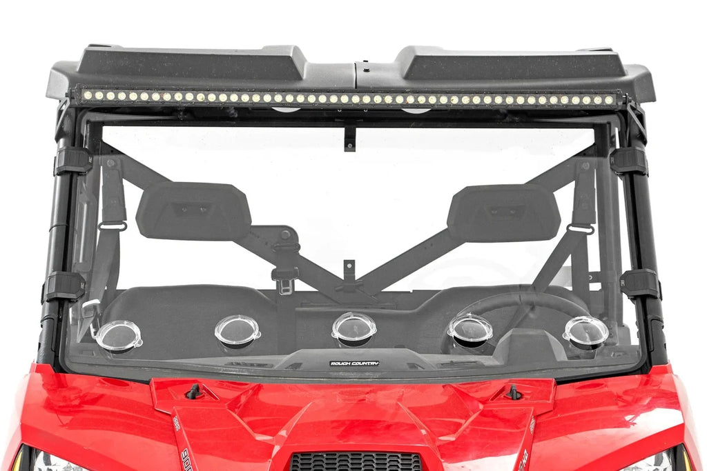 Rough Country Vented Full Windshield | Scratch Resistant | Polaris Ranger 1000/Ranger XP 900/1000 98232010 - Back View