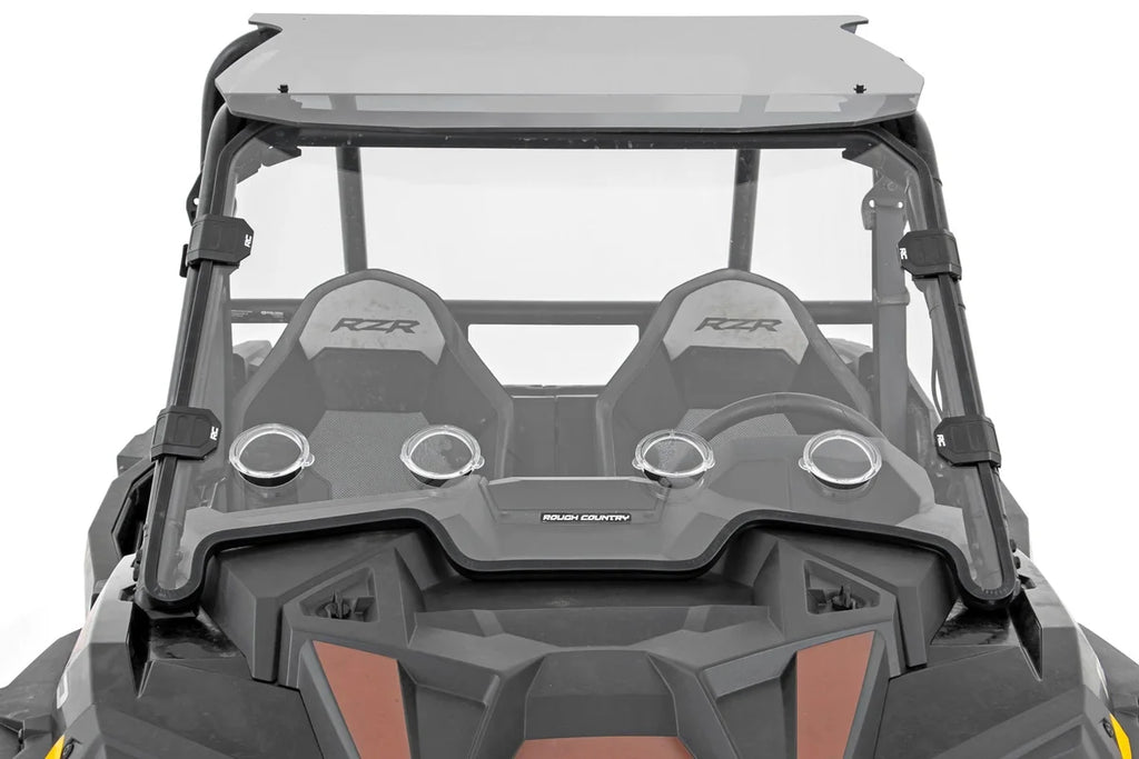 Rough Country Vented Full Windshield | Scratch Resistant | Polaris RZR 98292010 - Back View