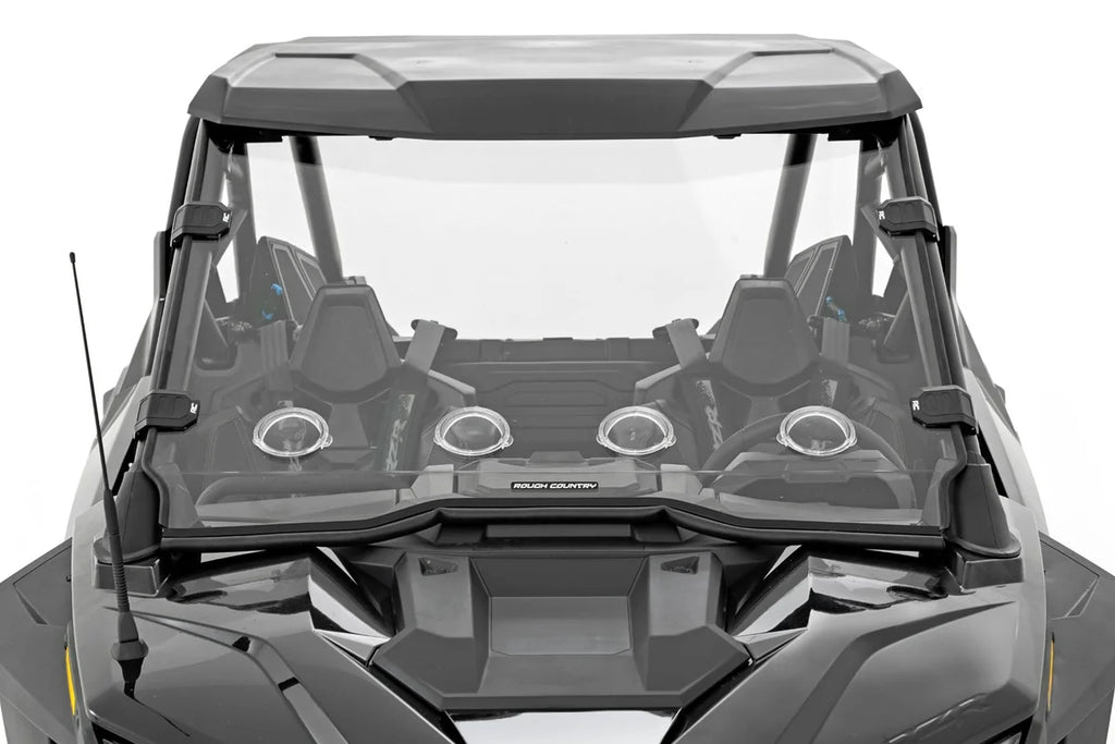 Rough Country Vented Full Windshield | Scratch Resistant | Polaris RZR Turbo R 98202010 - Installation View
