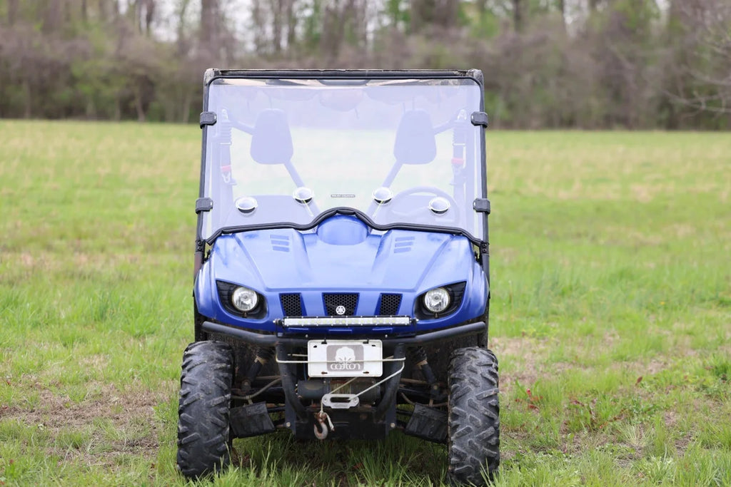 Rough Country Vented Full Windshield | Scratch Resistant | Yamaha Rhino 98241240 - Side View