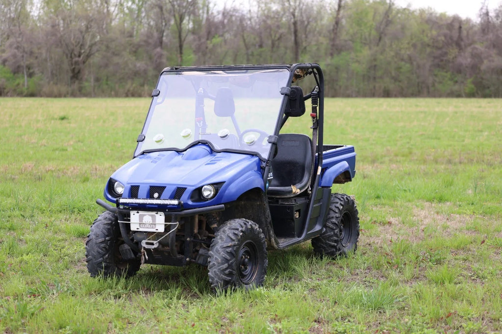 Rough Country Vented Full Windshield | Scratch Resistant | Yamaha Rhino 98241240 - Back View
