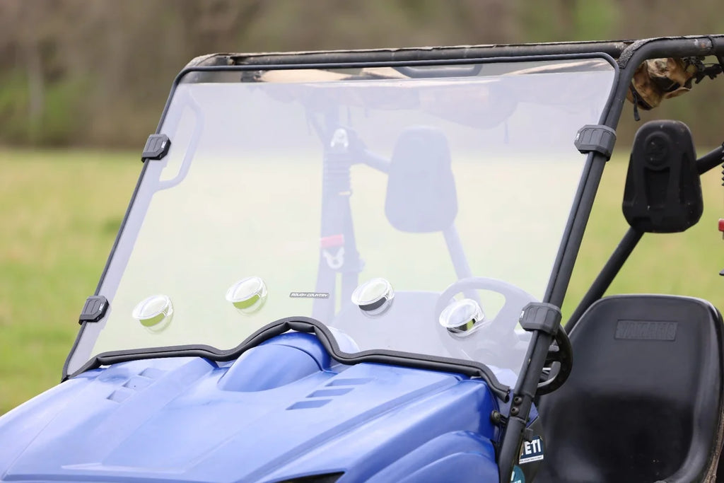 Rough Country Vented Full Windshield | Scratch Resistant | Yamaha Rhino 98241240 - Installation View