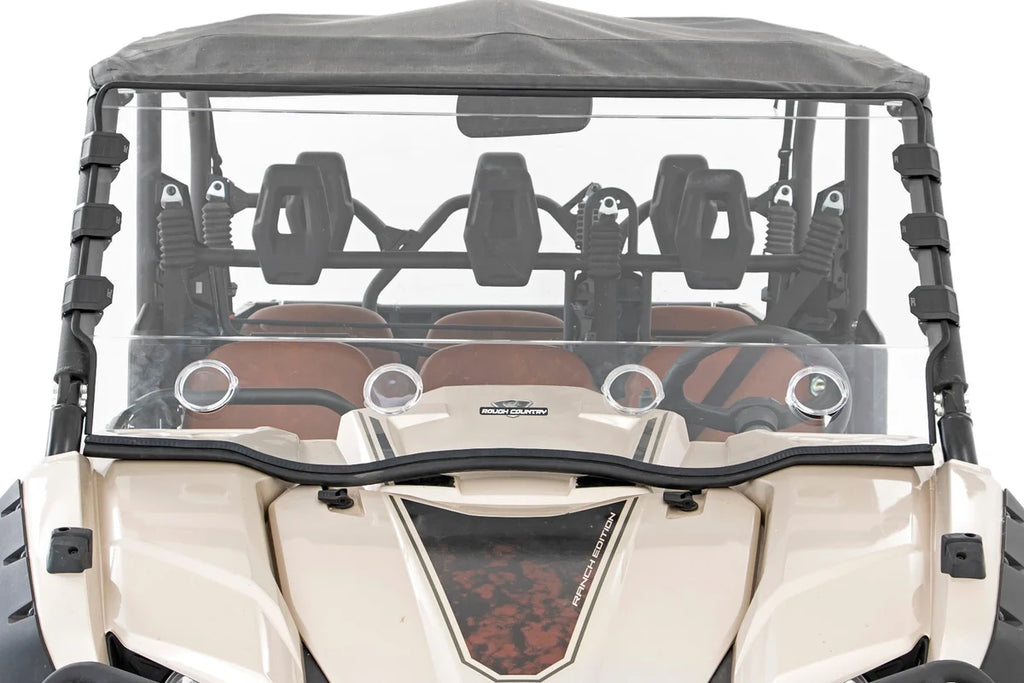 Rough Country Vented Full Windshield | Scratch Resistant | Yamaha Viking 98242040 - Installation View