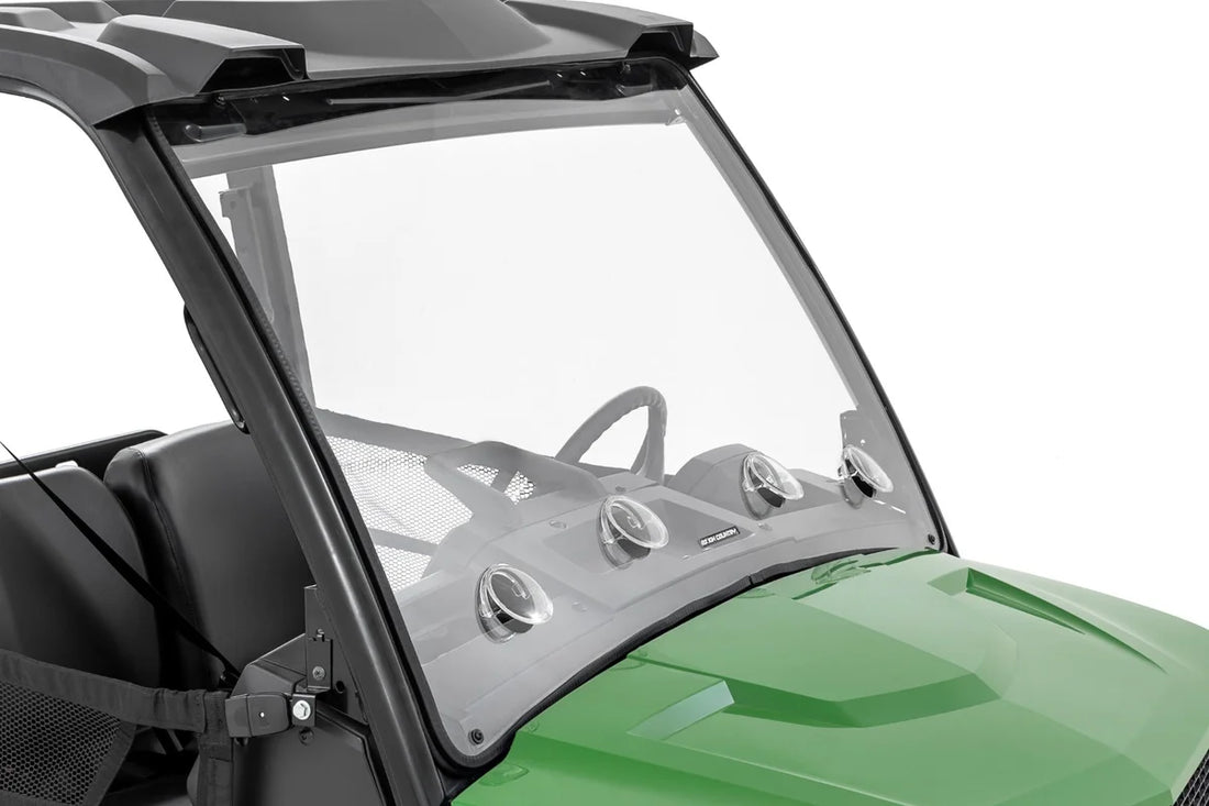 Rough Country Vented Full Windshield | Scratch Resistant | John Deere Gator XUV 835E 98222275 - Side View