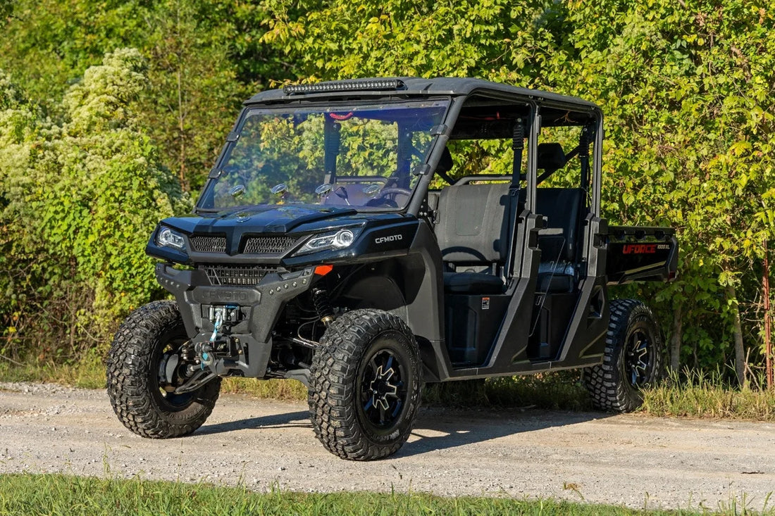 Rough Country Vented Full Windshield | Scratch Resistant | CFMOTO UFORCE 1000 - Installation View
