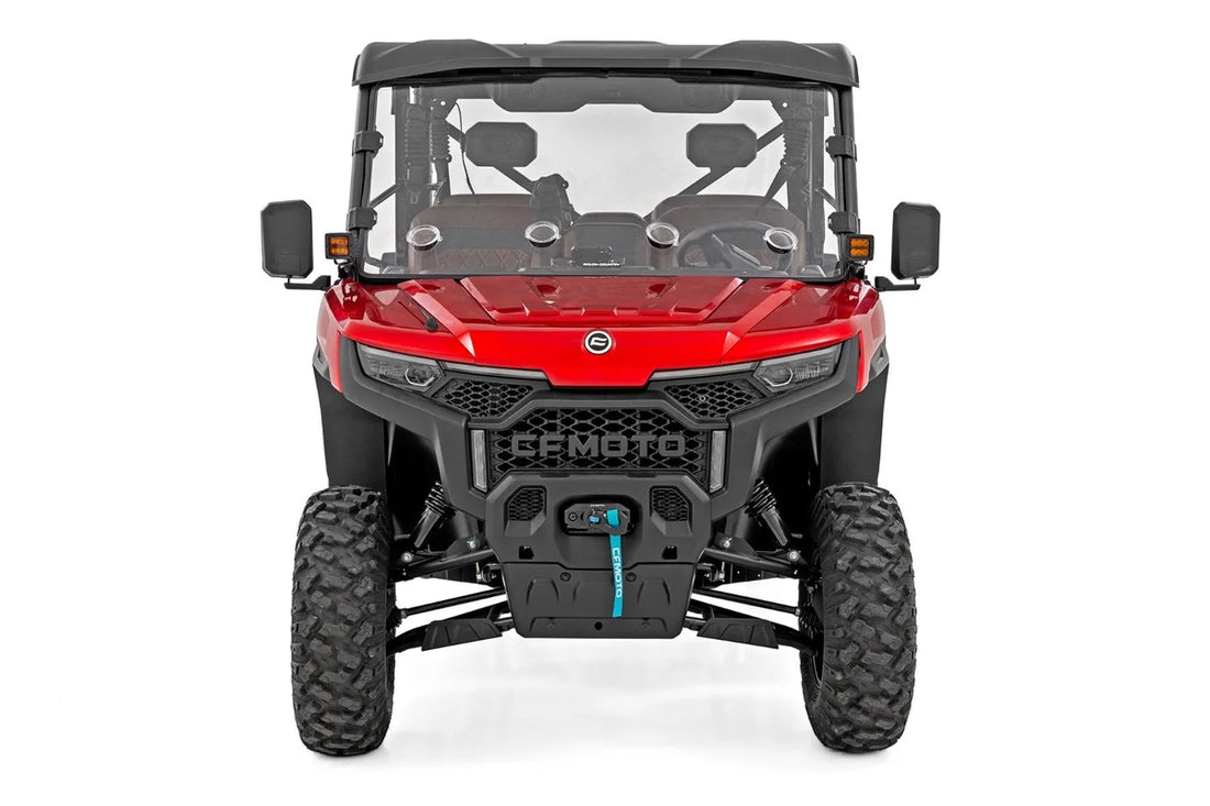 Rough Country Vented Full Windshield | Scratch Resistant | CFMOTO UFORCE U10 Pro - Side View