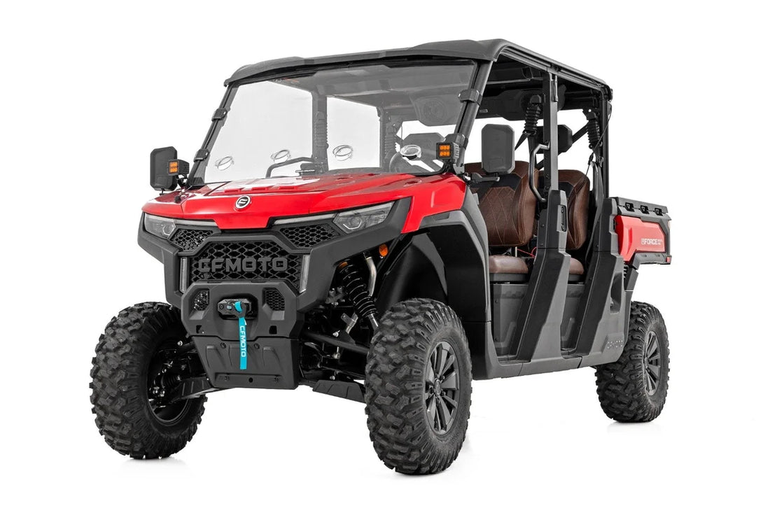 Rough Country Vented Full Windshield | Scratch Resistant | CFMOTO UFORCE U10 Pro - Back View