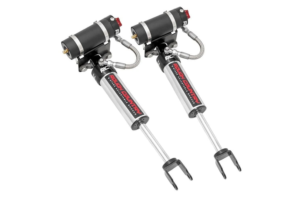 Rough Country Vertex 2.5 Adjustable Front Shocks | 3-5" | Chevy/GMC 2500HD/3500HD (11-19) 689011 - Front View