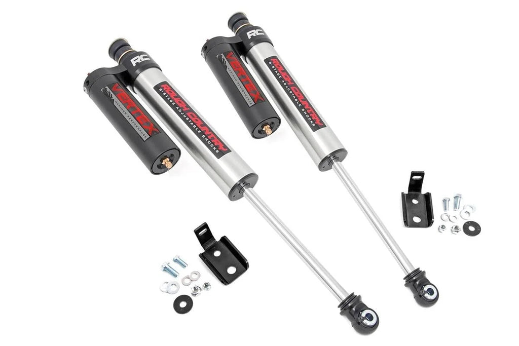 Rough Country Vertex 2.5 Adjustable Front Shocks | 3.5-6" | Jeep Wrangler JK/Wrangler Unlimited (07-18) 689006 - Front View