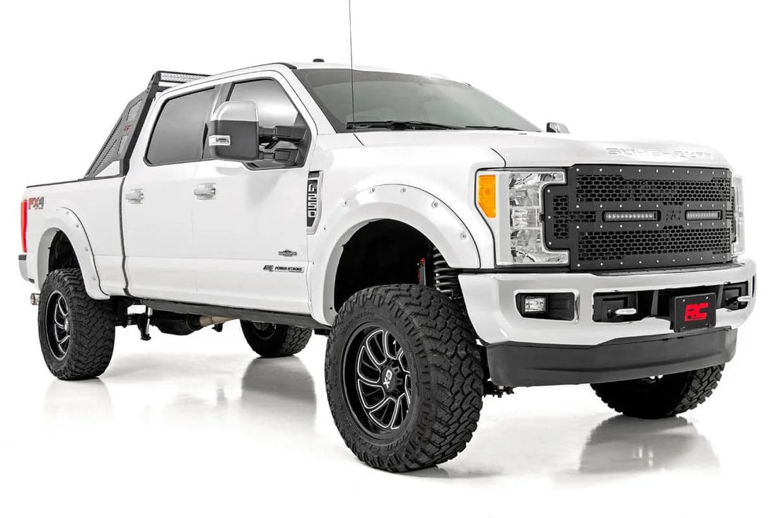 Rough Country Vertex 2.5 Adjustable Front Shocks | 4.5-8" | Ford F-250 Super Duty (05-24) 699004 - Side View