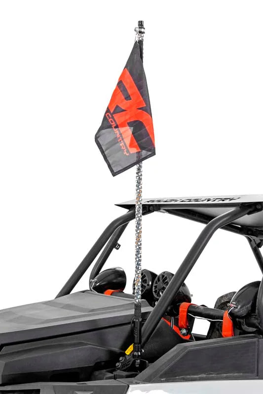 Rough Country Whip Mount | Cage | 4' Multl-Color LED Whip Pair | Polaris RZR 93052 - Additional View 5